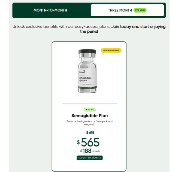 3 month price at sprout health