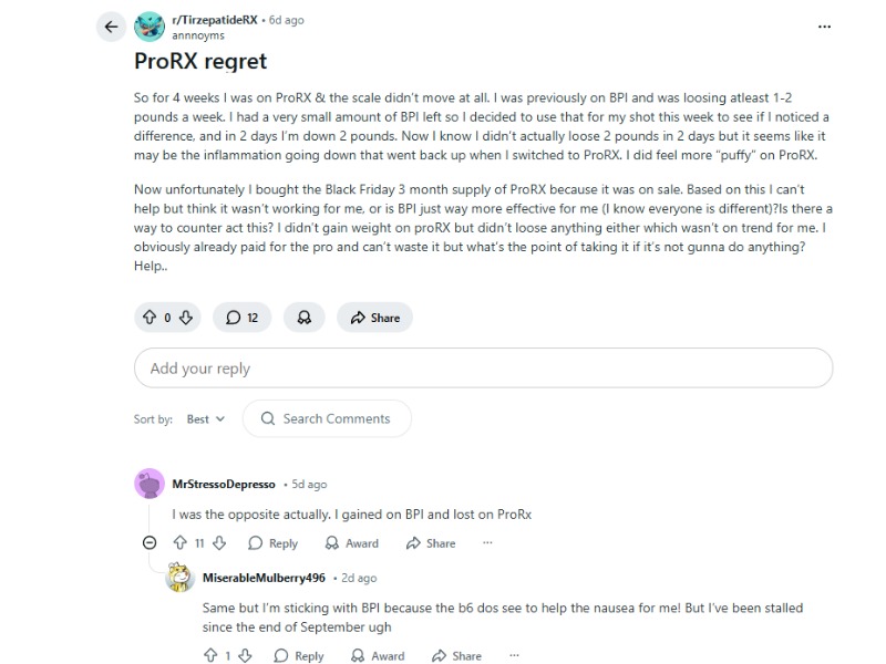 reddit users share their experience with ProRx pharmacy within Fifty 410